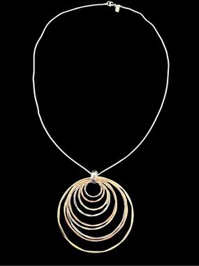 RLM Studio Sterling Silver Brass Copper Concentric Circle Pendant Large